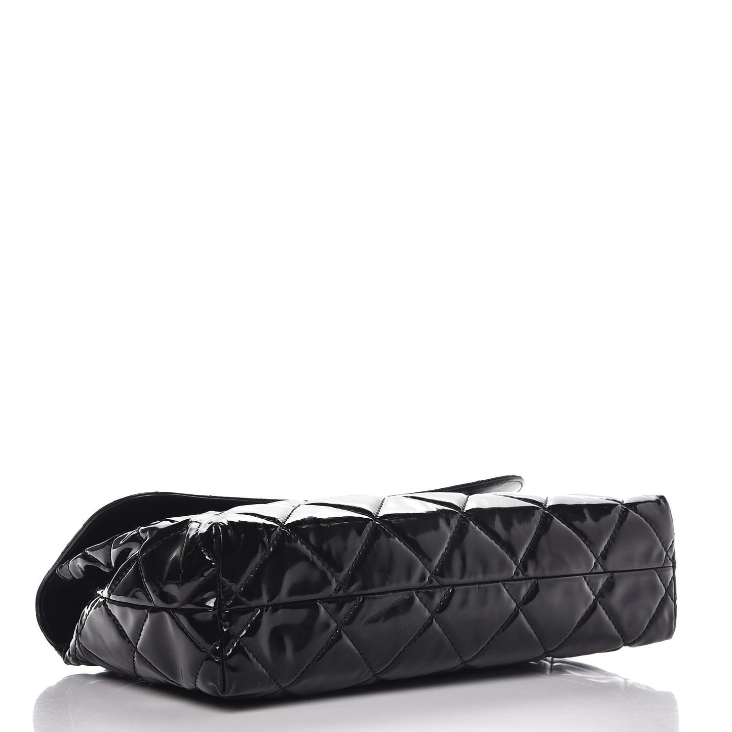 Vinyl Quilted In the Business Flap Bag Black