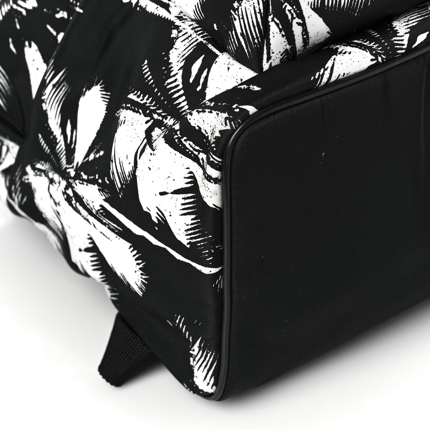 Canvas Palm Tree City Backpack Black White