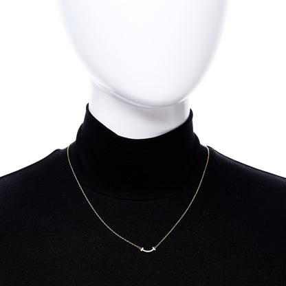 Tiffany 18K Yellow Gold Diamond Mini T Smile Pendant Necklace 2 of 5