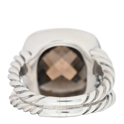 David Yurman Sterling Silver Diamond Smoky Quartz 14mm Albion Ring 55 7.25 3 of 4