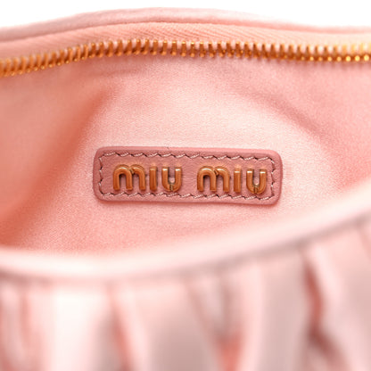 Miu Miu Satin Matelasse Wander Hobo Alabaster Pink 6 of 11
