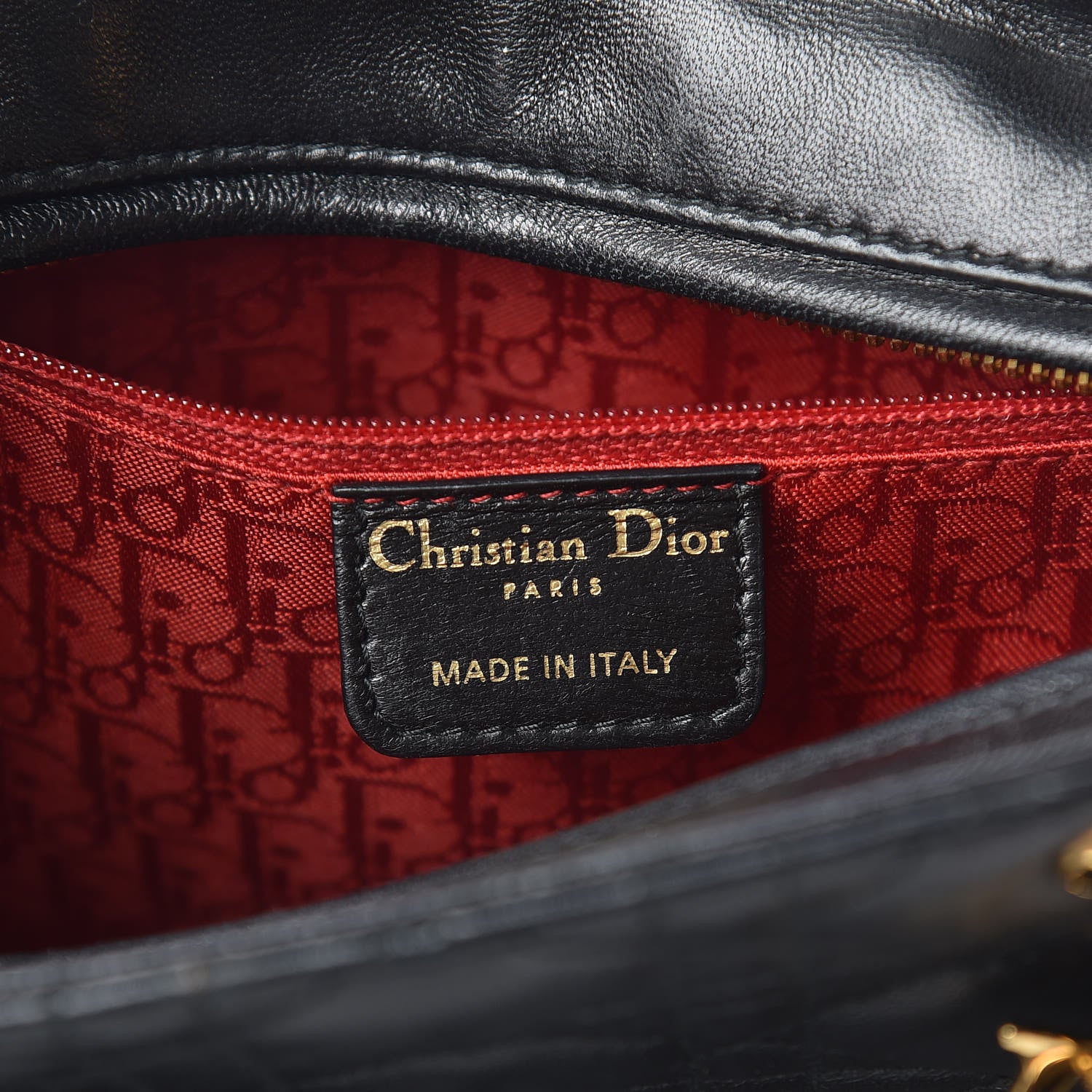 Christian Dior Lambskin Cannage Medium Lady Dior Black 6 of 11