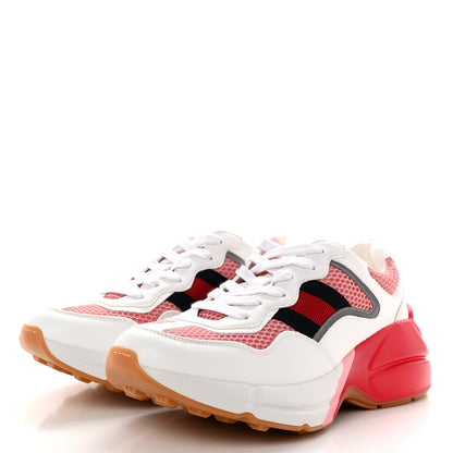 Gucci Lavaredo Eco Fabric Mesh Web Womens Rhyton Reflective Sneakers 36.5 Great White Water Rose Silver 3 of 9