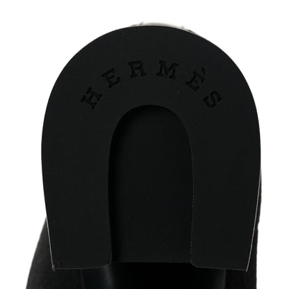 Hermes Knit Calfskin Volver Ankle Boots 37.5 Black 14 of 16