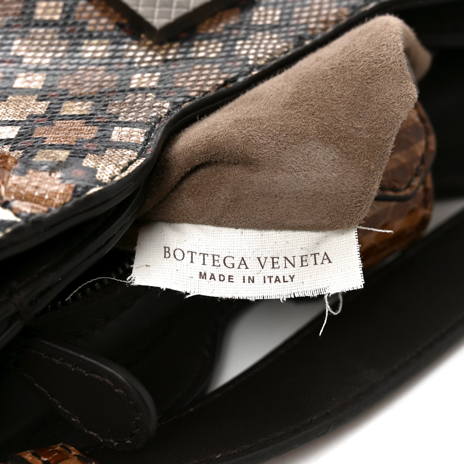 Bottega Veneta Karung Snakeskin Mini Roma Brown Multicolor 7 of 11