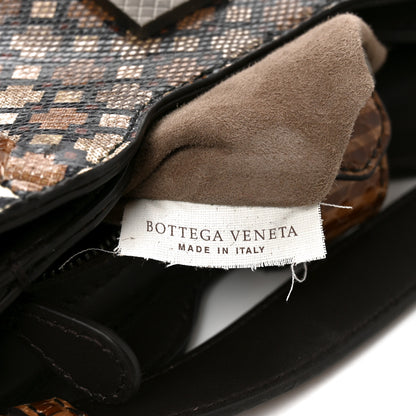 Bottega Veneta Karung Snakeskin Mini Roma Brown Multicolor 7 of 11