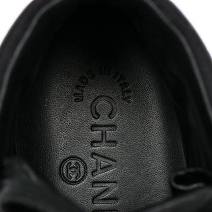 Chanel Toile Suede Zipped High Top CC Sneakers 36.5 Black 7 of 7