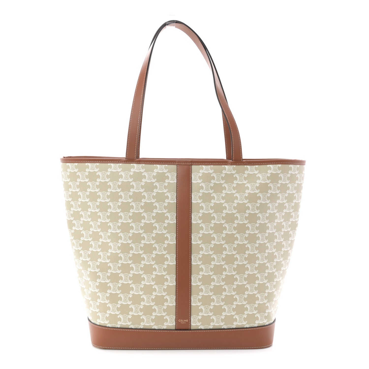Celine Triomphe Canvas Calfskin Medium Cabas Bag Grege 1 of 11