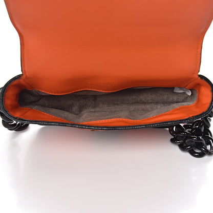 Bottega Veneta Nappa Intrecciato Mini Glass Shoulder Bag Orange Black 5 of 11