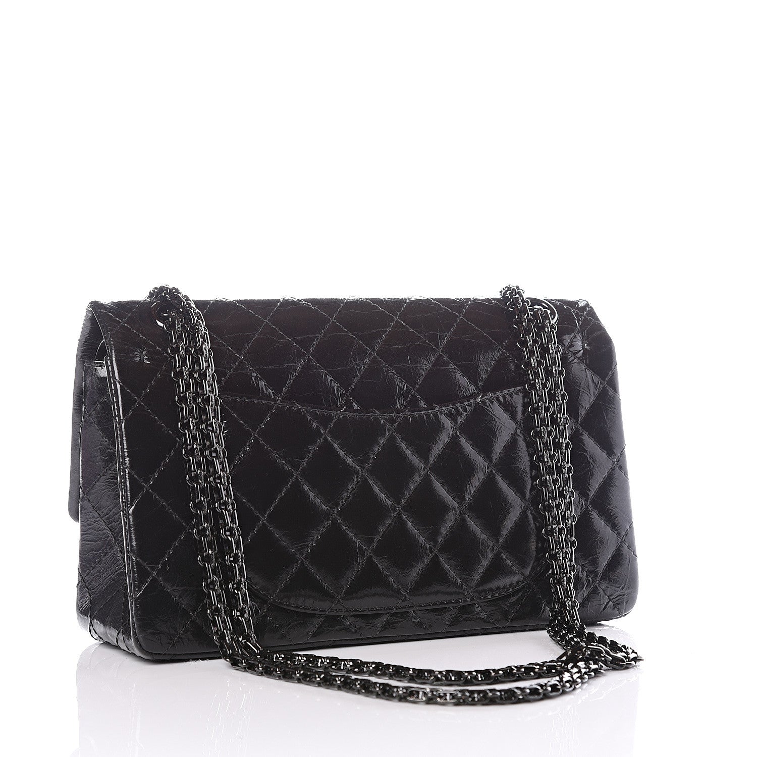 Chanel Glazed Aged Calfskin Quilted 2.55 Reissue 225 Flap So Black 2 of 10