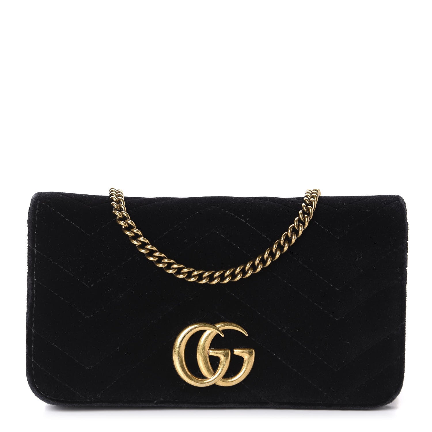 Gucci Velvet Matelasse GG Marmont Mini Bag Black 1 of 8