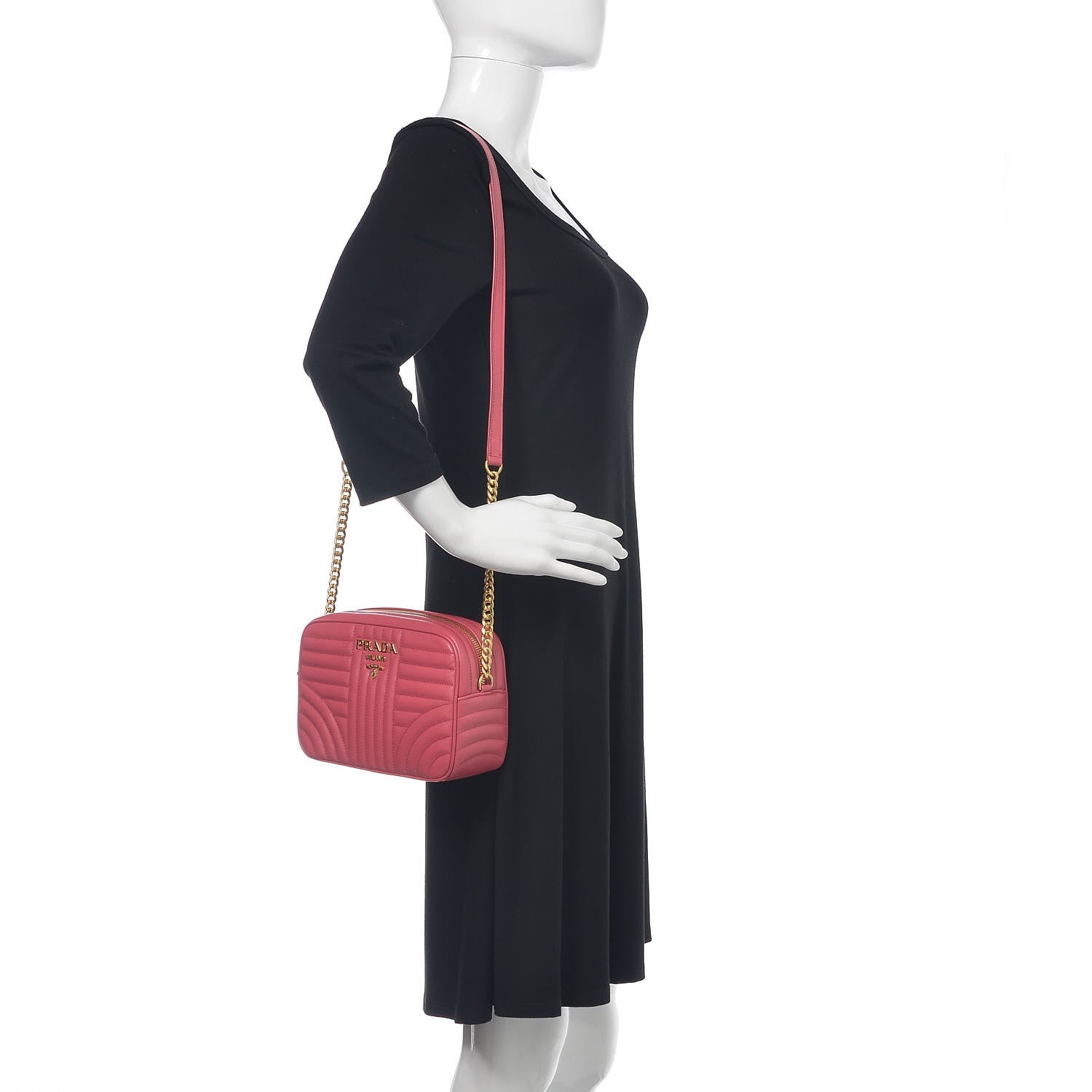 Prada Soft Calfskin Diagramme Crossbody Bag Peonia 2 of 11