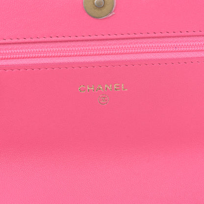 Chanel Lambskin Quilted Chanel 19 Wallet On Chain WOC Pink 6 of 10