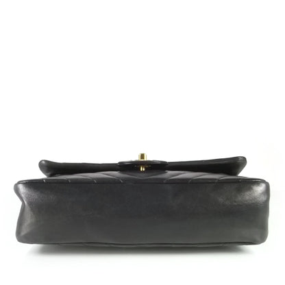 Chanel Lambskin Chevron Medium Double Flap Black 4 of 9