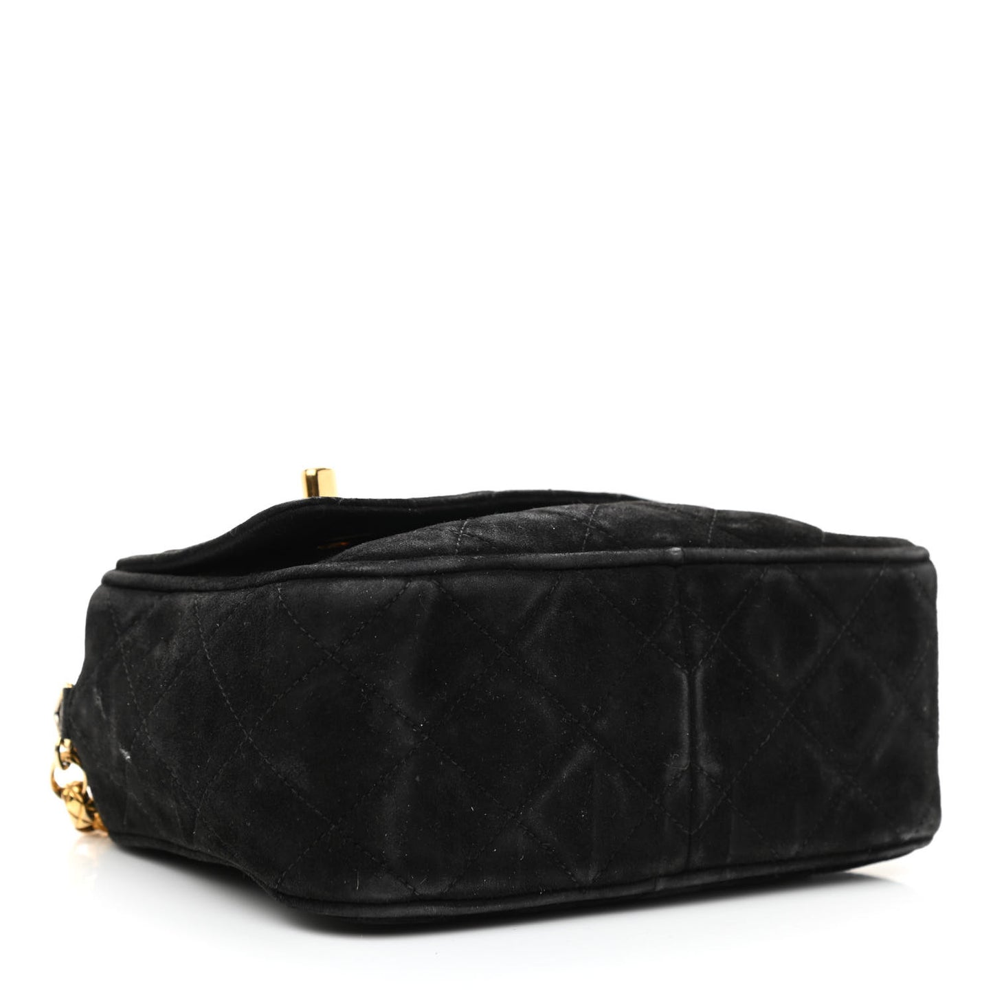 Suede Quilted CC Tassel Flap Camera Case Black