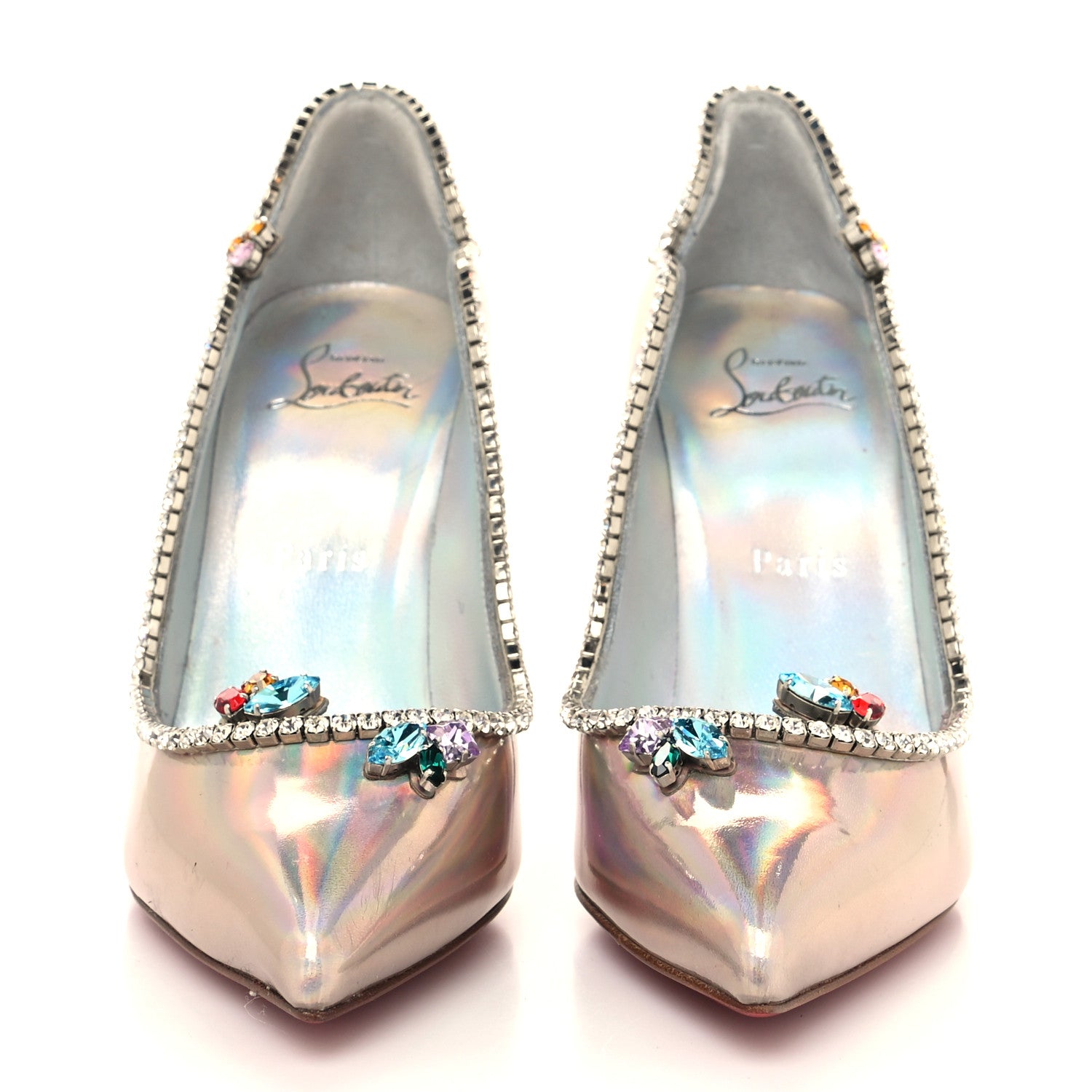 Christian Louboutin Patent Psychic Chick Queen 100 Pumps 37 White 2 of 8