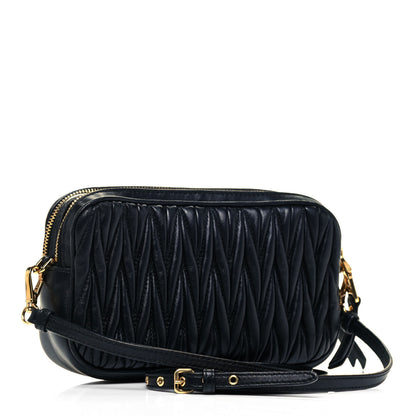 Miu Miu Nappa Matelasse Double Zip Pochette Clutch Black 4 of 10