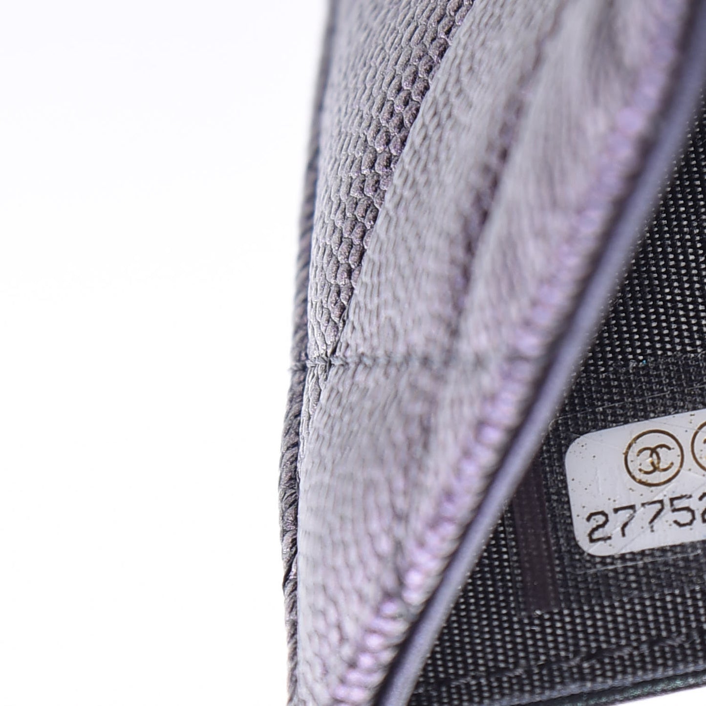 Iridescent Caviar Quilted Wallet Black