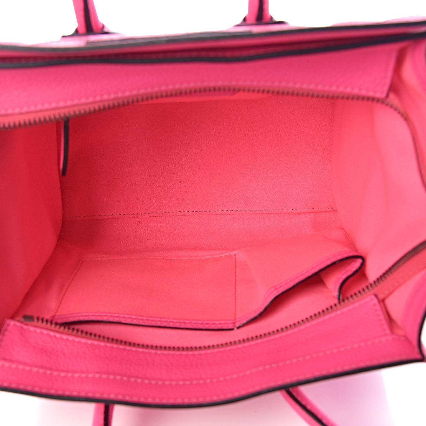 Drummed Calfskin Micro Luggage Fluo Pink