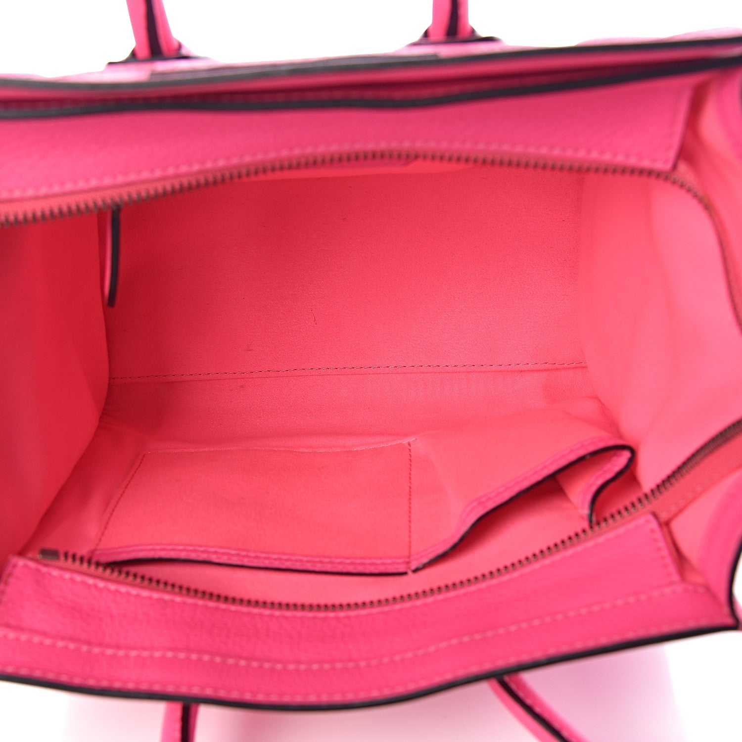 Celine Drummed Calfskin Micro Luggage Fluo Pink 5 of 12