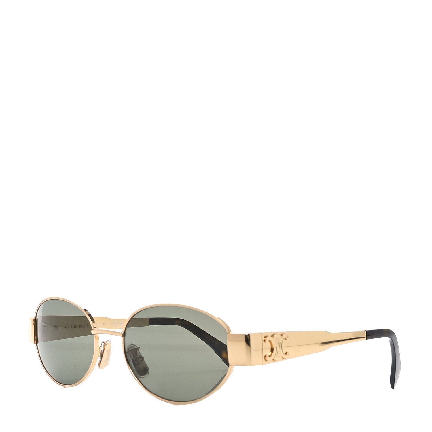 Celine Metal Triomphe 01 Sunglasses CL40235U Gold Green 1 of 7