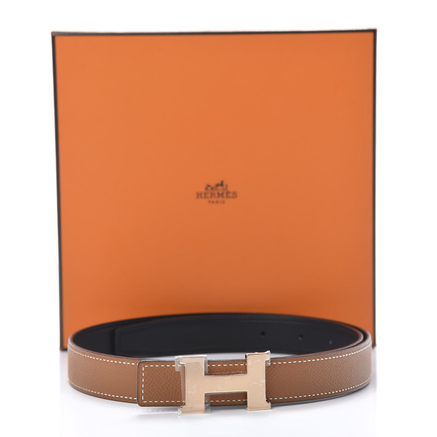 Swift Epsom 24mm Constance H Belt 75 Black Gold