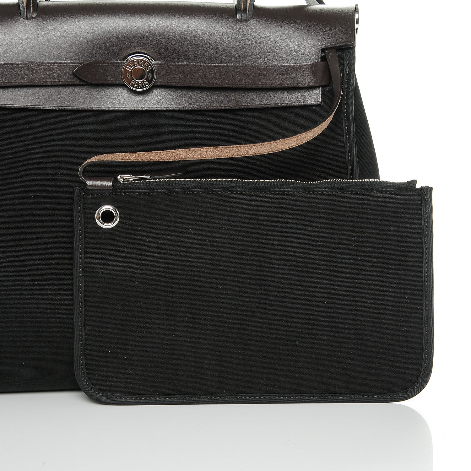 Hermes Military Toile Vache Hunter Herbag Zip PM 31 Black 8 of 8