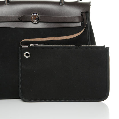 Hermes Military Toile Vache Hunter Herbag Zip PM 31 Black 8 of 8