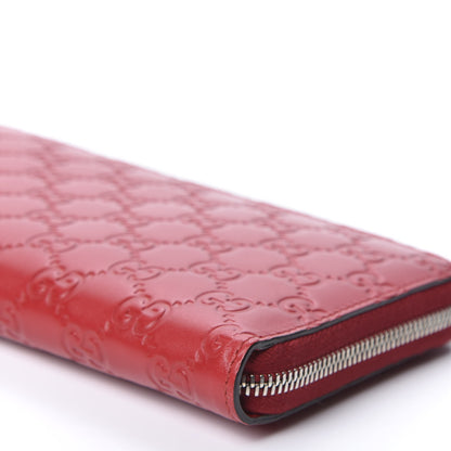 Gucci Guccissima Signature Zip Around Organizer Wallet Hibiscus Red 7 of 10