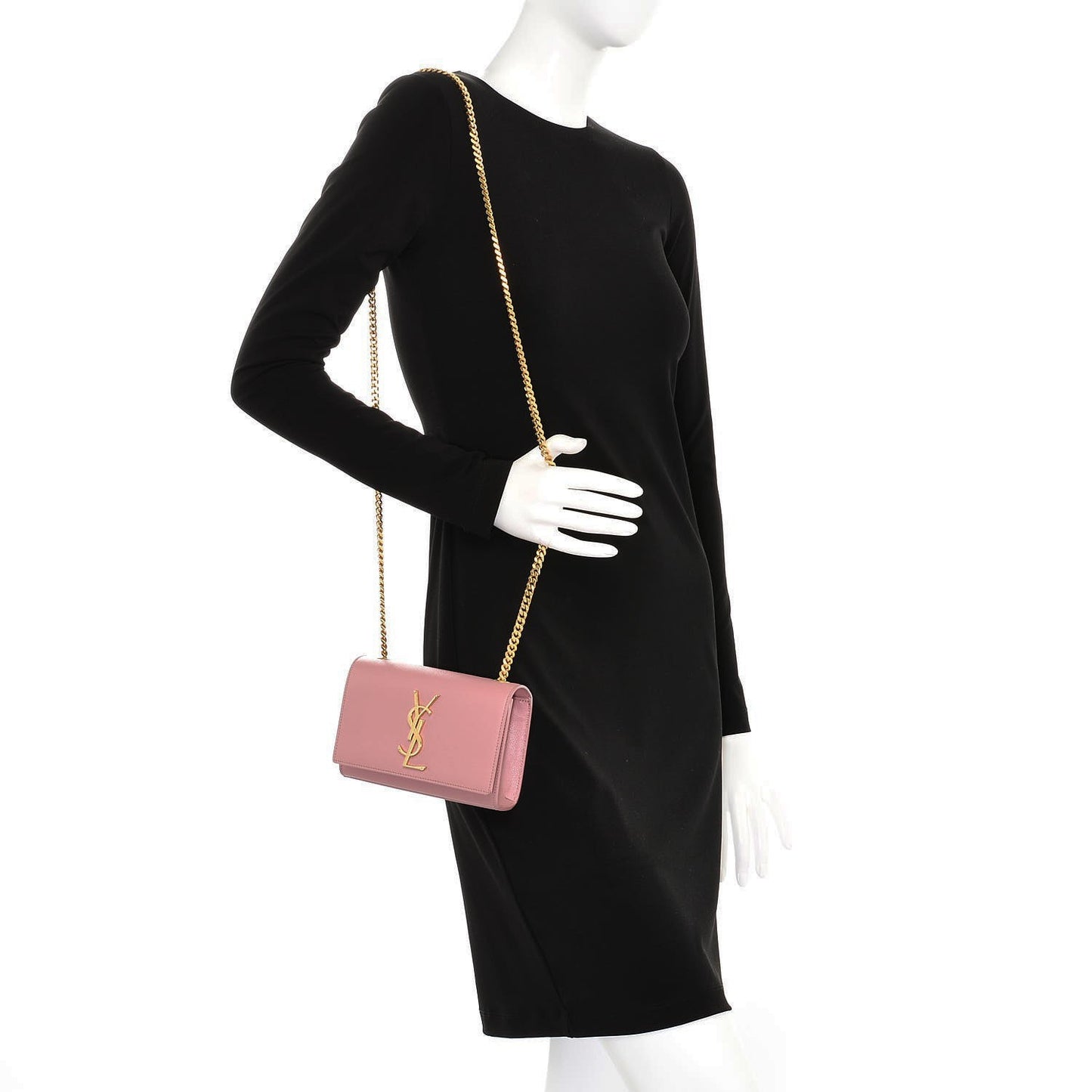 Grain De Poudre Small Classic Monogram Kate Satchel Old Rose