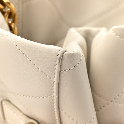 Saint Laurent Lambskin Quilted Le Maillon Bucket Bag Crema Soft 11 of 17