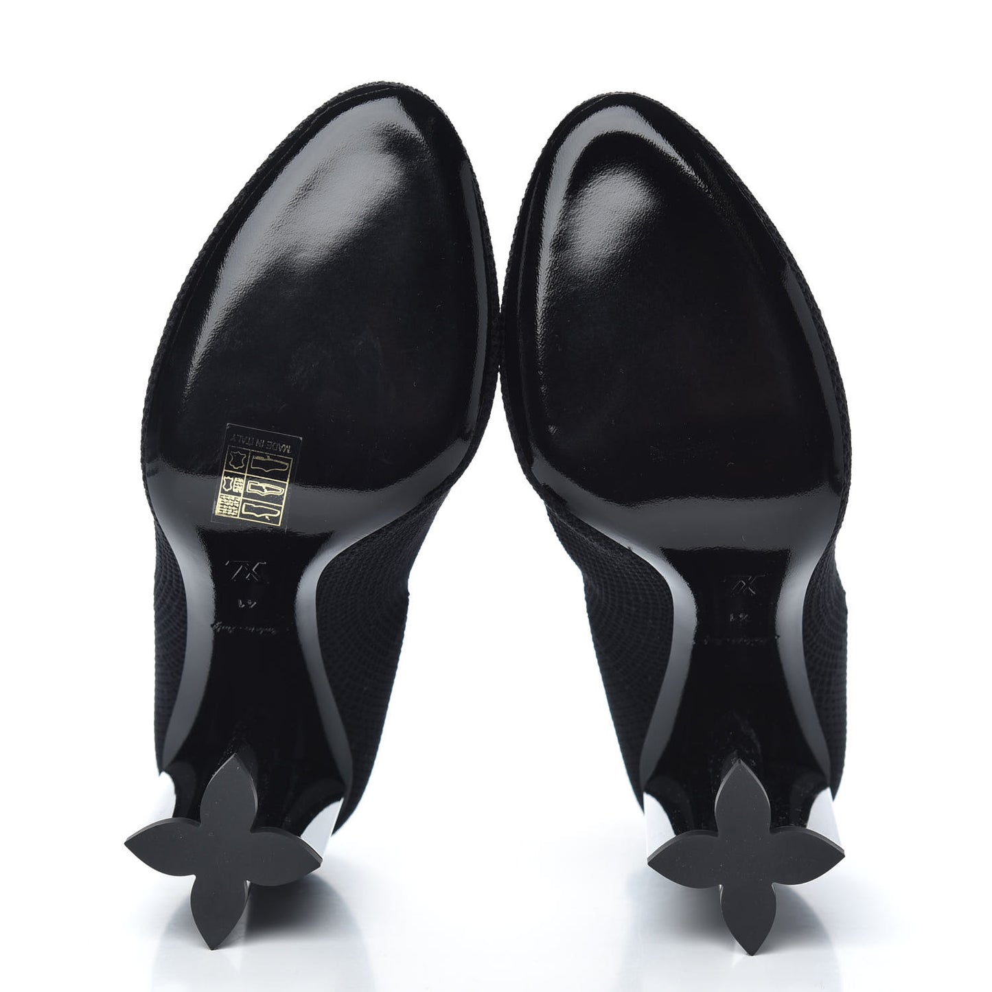 Monogram Stretch Fabric Silhouette Ankle Boots 41 Black