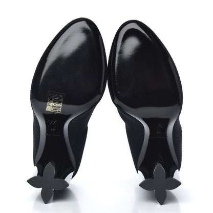 Louis Vuitton Monogram Stretch Fabric Silhouette Ankle Boots 41 Black 5 of 8