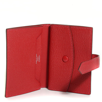 Hermes Chevre Mysore Mini Bearn Wallet Rouge Casaque 7 of 10