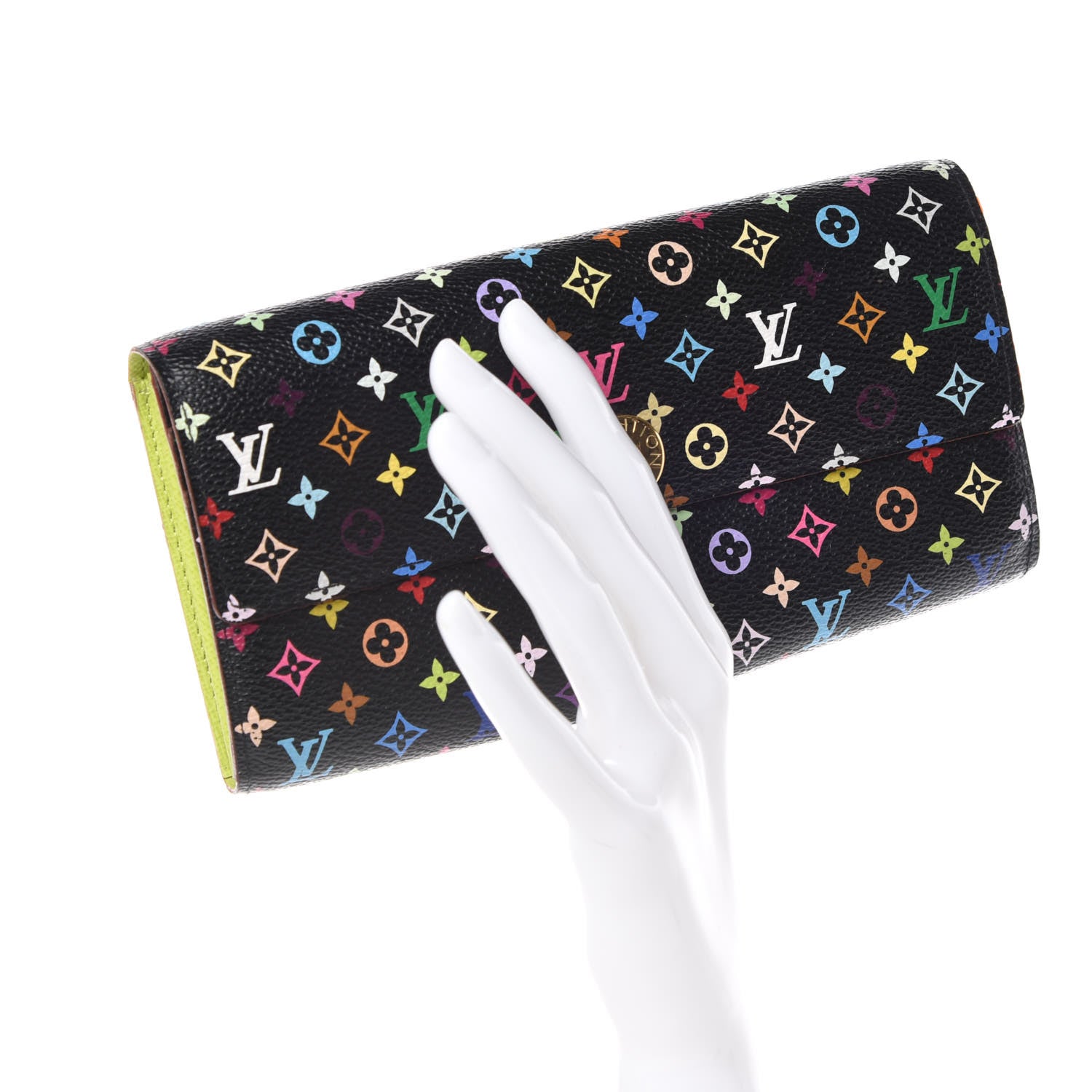 Louis Vuitton Monogram Multicolor Sarah Wallet Black Pistache 2 of 6