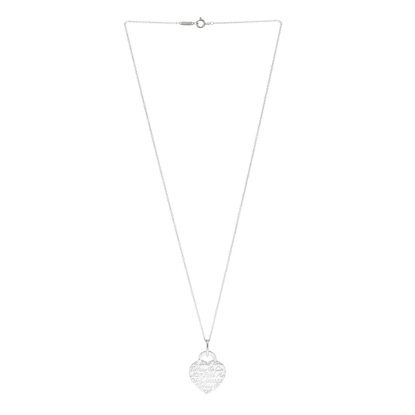 Sterling Silver Notes Heart Tag Charm Necklace
