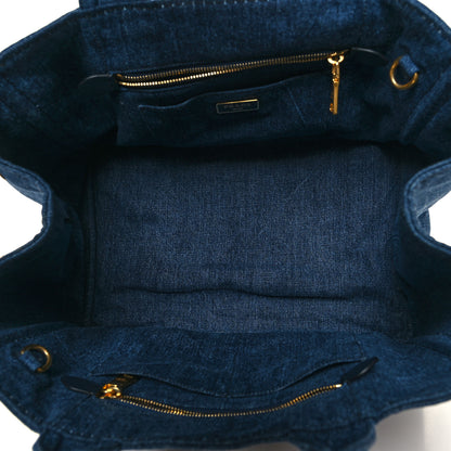 Prada Denim Logo Tote Bleu 5 of 11