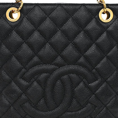 Chanel Caviar Quilted Petit Shopping Tote PST Black 8 of 12