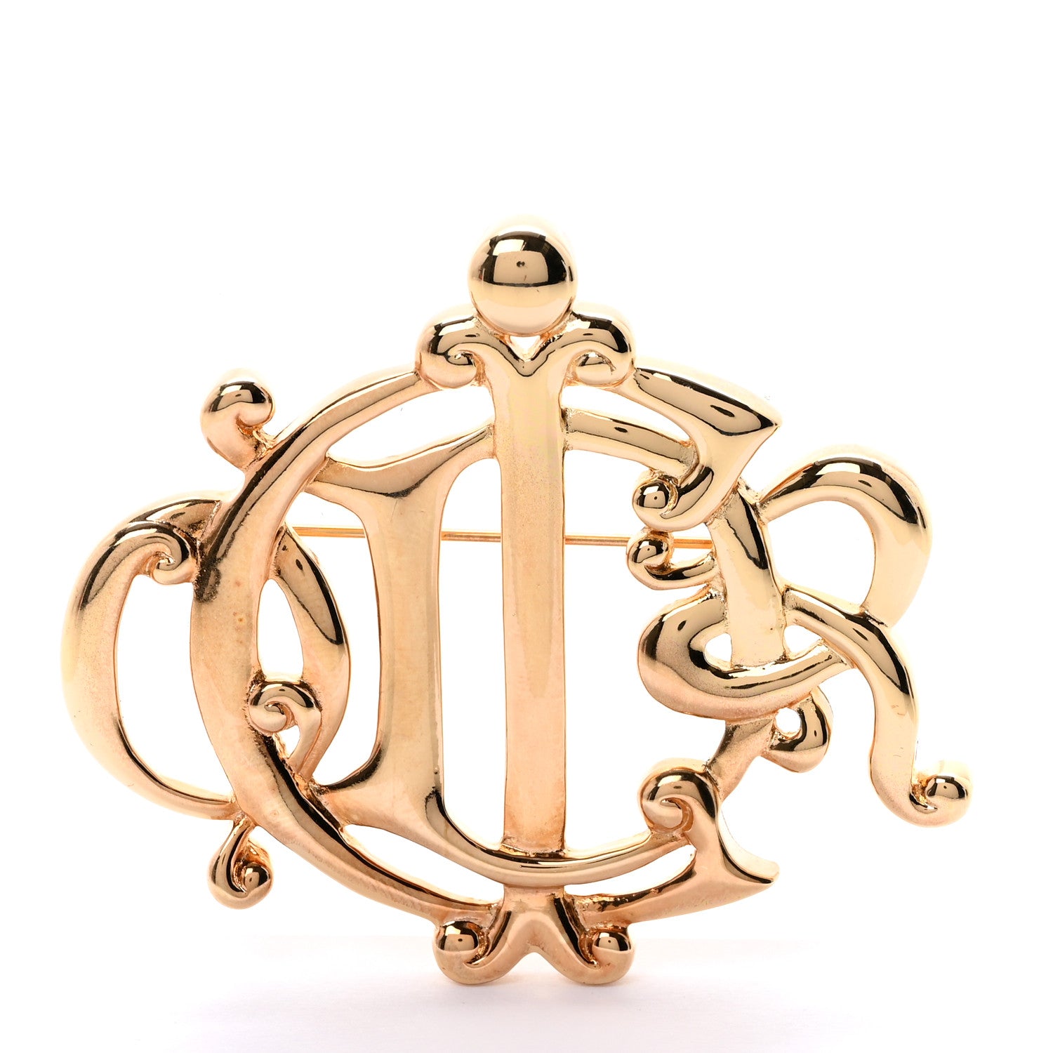 Christian Dior Monogram Brooch Gold 1 of 5