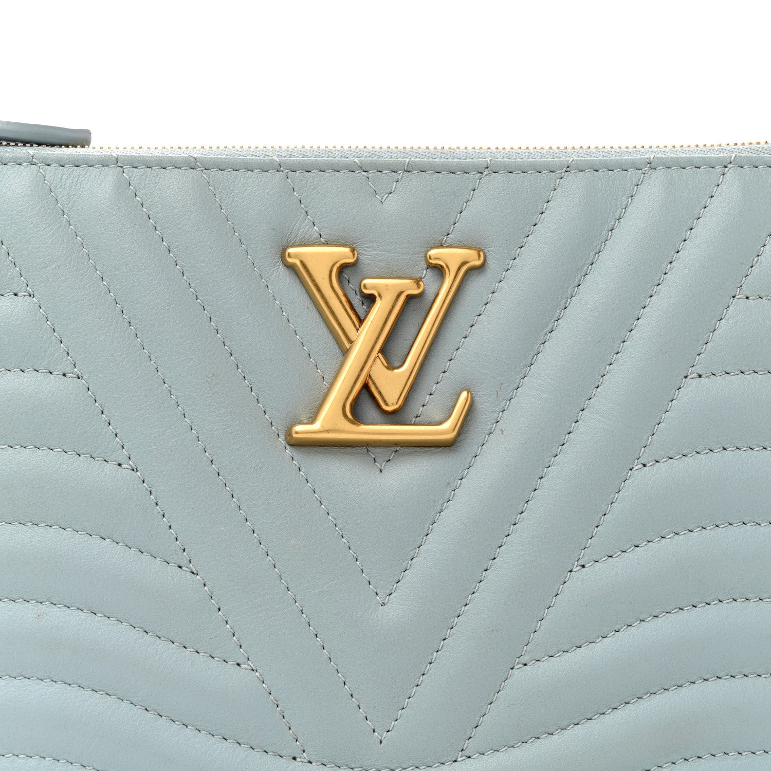 Louis Vuitton Calfskin New Wave Zipped Pochette Porcelain Blue 8 of 13