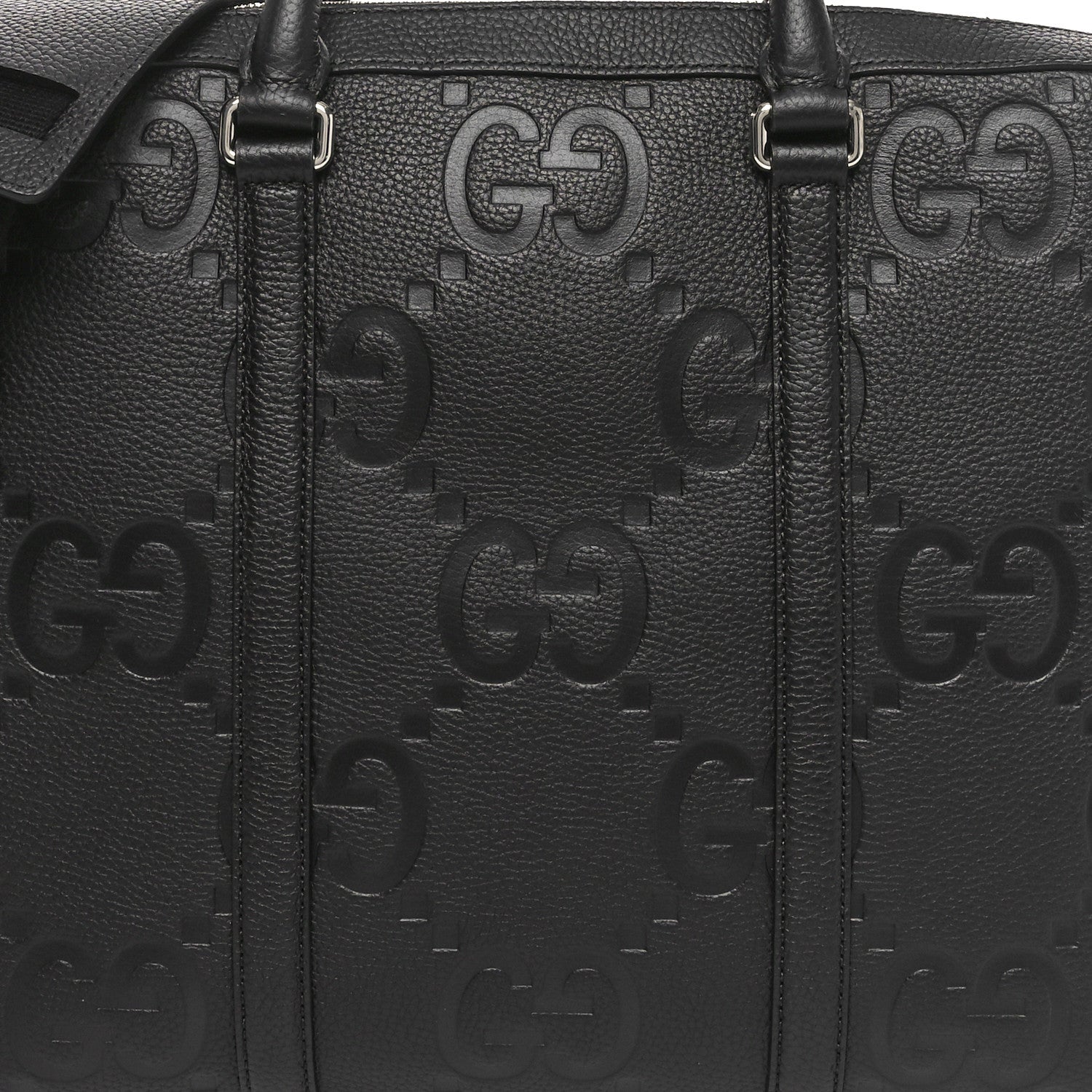 Gucci Piuma Calfskin Jumbo GG Embossed Briefcase Black 8 of 10