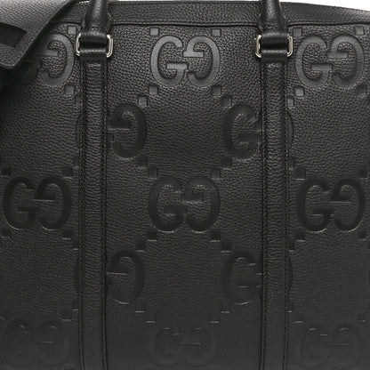 Gucci Piuma Calfskin Jumbo GG Embossed Briefcase Black 8 of 10
