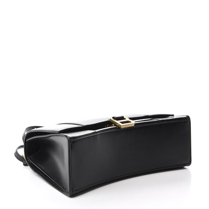Balenciaga Shiny Box Calfskin Medium Hourglass Top Handle Bag Black 4 of 9
