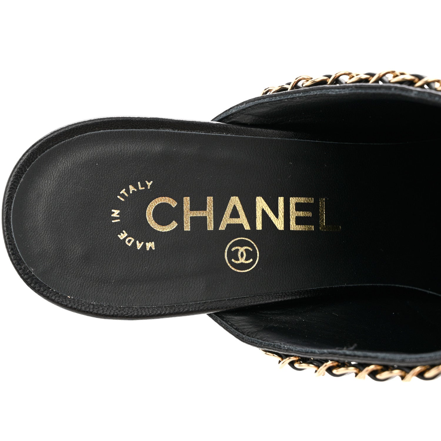 Chanel Lambskin Grosgrain Cap Toe Chain Mule 41 Black 8 of 11