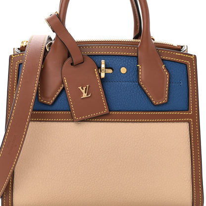 Louis Vuitton Taurillon City Steamer Mini Blue Beige 7 of 9