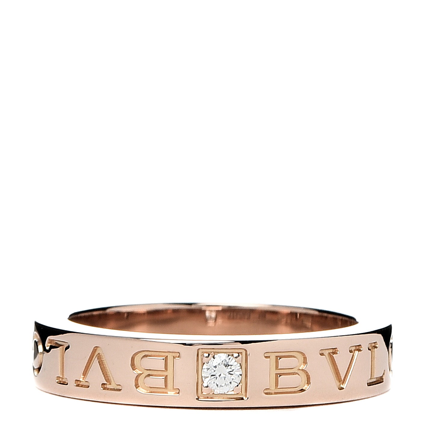 18K Rose Gold Diamond B.Zero1 Essential Band Ring 50 5.5