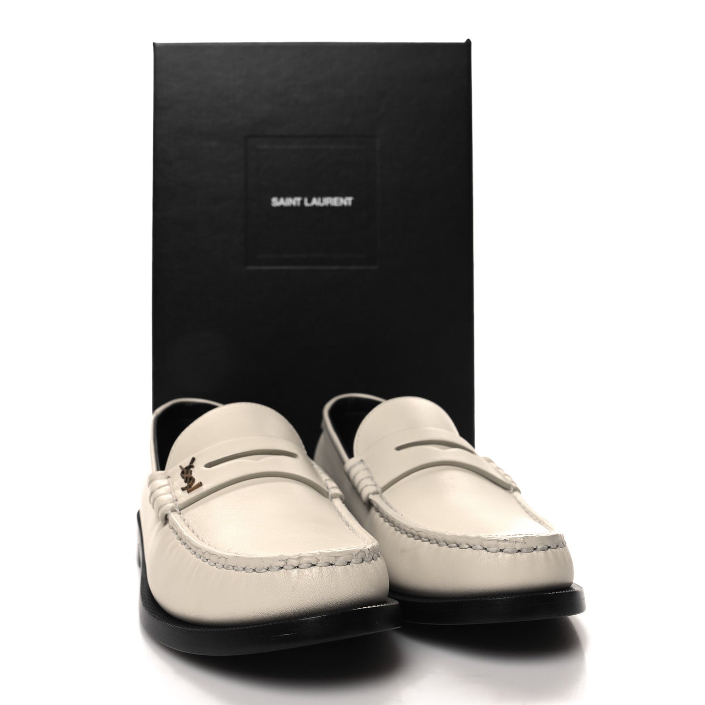 Calfskin Penny Loafers 37.5 Pearl