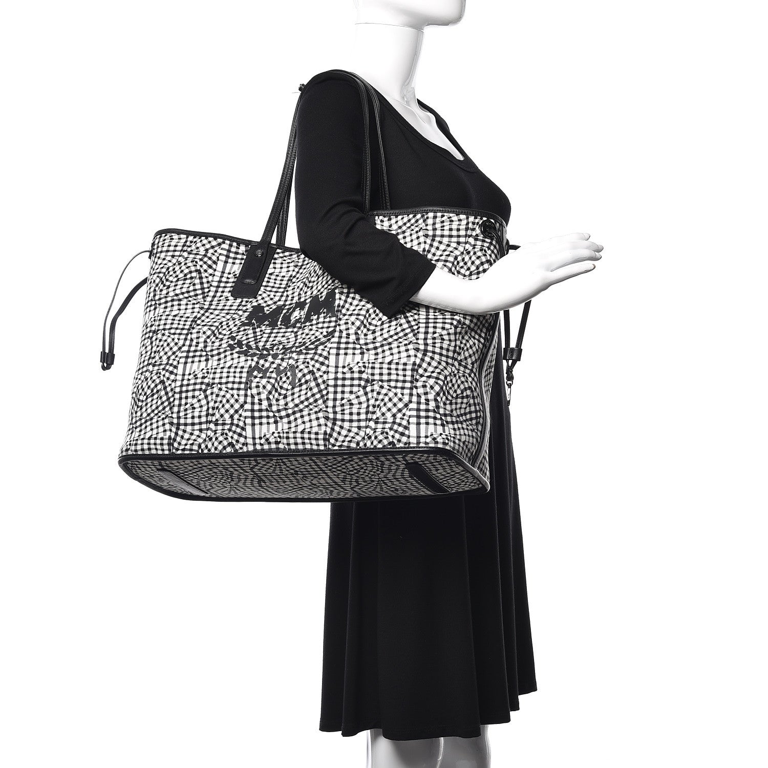 MCM Visetos Large Liz Reversible Shopper Tote Black 2 of 22
