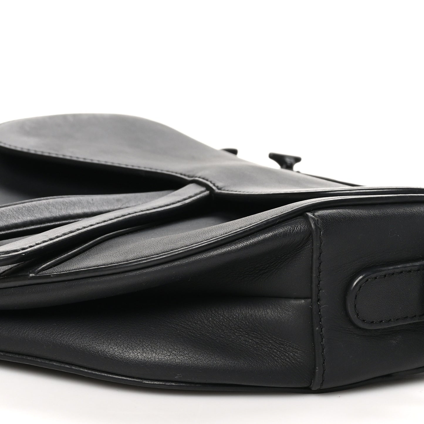 Ultra Matte Calfskin Saddle Bag Black