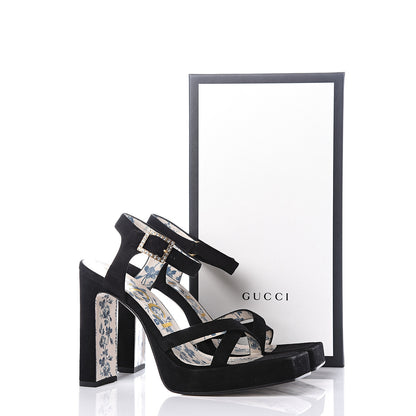 Gucci Suede Embellished Sandals 37 Black 11 of 11